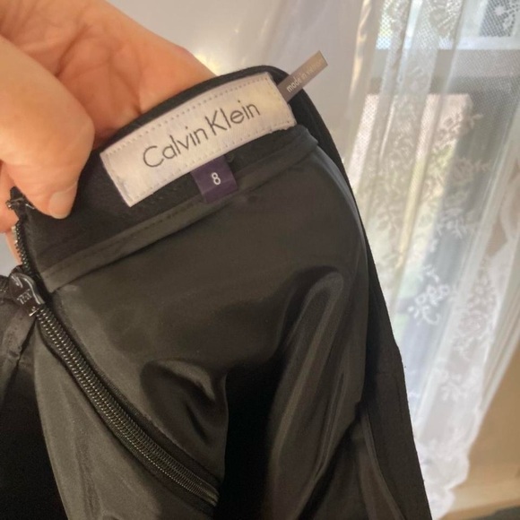 Calvin Klein Black Pencil Skirt with Gold Zippers 8 - Picture 6 of 6